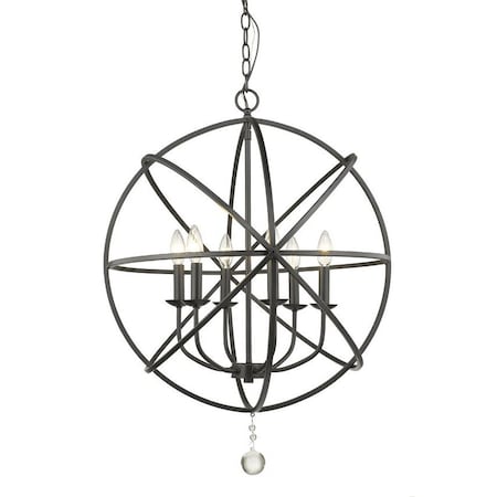 Z-Lite Tull 6 Light Chandelier, Matte Black 458-24MB